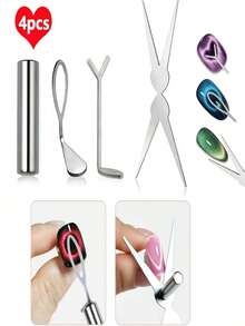 7pcs Cat Eye Magnetic Nail Art Tool Set, Includes Round & Cylindrical Magnets, French Cat Eye Heart-Shaped Nail Magnet, Cat Eye Gel Polish Magnetic Stick, And Other Nail Art Accessories To Create Various Cat Eye Effects - Magnetic Nail Art Pen Suitable For DIY Nail Design, Magnetic Attachment Design Suitable For Nail Salons And Home Use, Provides Magnetic Nail Decoration. - Multicolor - View 14