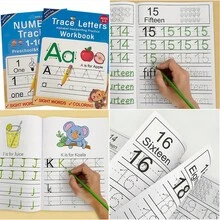 Lachilly Livro de Atividades de Alfabeto e Números para Crianças - Livro Educativo de Caligrafia com Letras e Números em Inglês - Material para Colorir e Escrita para o Jardim de Infância - Multicolorido - Ver 13