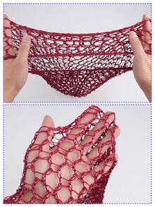 1 PC Braided Long Hair Care Net Women's Elastic Breathable Mesh Crochet Hair Net Headscarf Women's Hair Net Headscarf Cover Sleeping Accessories Hair Styling Tool Kit - Multicolor - View 2