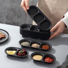 2/5pcs Multi-Compartment Dipping Sauce Plates, Easy To Clean - Ideal For Barbecue Sauce, Condiments, Great For Camping, Picnics And Home Use - Perfect For Jams, Nuts, Soy Sauce, Seasonings, Side Dishes, Parties, Kitchen, Snacks, Fruits, Grilling, Desserts - Unbreakable Plastic, Dishwasher And Microwave , Excellent For Appetizers, Condiments, Snacks - Perfect Choice For Kitchen Use - Black - View 10