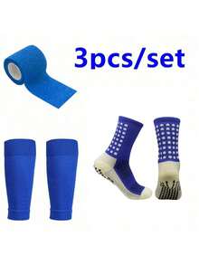 3 Pairs Unisex Non-Slip Sports Leg Warmers, Soccer Leg Warmers - Multicolor - View 4