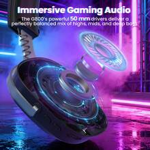 ATTACK SHARK G800 Wireless RGB Gaming Headset:7.1 Surround Sound-50mm Drivers-Memory Foam Ear Pads,Wired/2.4Ghz/BT,Ultralight, Aluminum Frame,Detachable Mic,Programmable For PC Mac Gamer - View 8