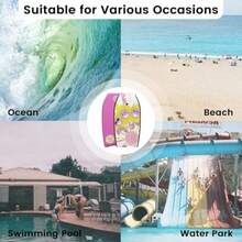 Tabla de bodyboard con correa de muñeca ligera para adultos con núcleo EPS de 33/37/41 pulgadas elegir color - Rosado - Ver 6