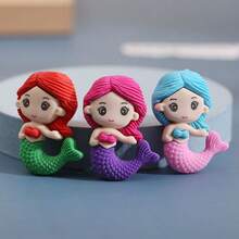 10pcs Random Colors Cute Mermaid Shaped Eraser, Creative Cartoon Design Rubber For Students, Lovely Novelty Stationery For School, Drawing, Writing, Homework And Holiday Gift Giving For Kids, Back To School - Eraser - View 4