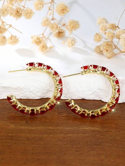 Vanel 一对奢华多色简约立方氧化锆耳环，梨形切割设计，时尚女士首饰，优雅珠宝礼物