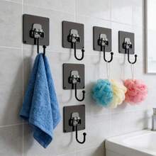 10 chiếc móc treo tường cỡ lớn chịu lực cao, móc treo tự dính, móc đa năng treo áo khoác, mũ, khăn, chìa khóa, vật dụng linh tinh, móc treo chống thấm nước cho phòng tắm, nhà vệ sinh, nhà bếp, phụ kiện móc treo gia dụng. - màu đen - Xem 2