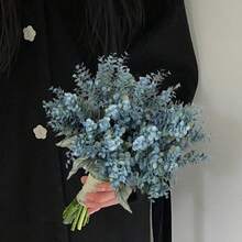 1件高品質人造植物塑膠花束 尤加利葉 春季情人節禮物 生日派對裝飾 婚禮花籃 新娘花束 家居裝飾 餐廳臥室窗台花瓶 新年裝飾 戶外花園 返校季 - 藍色 - 查看 7