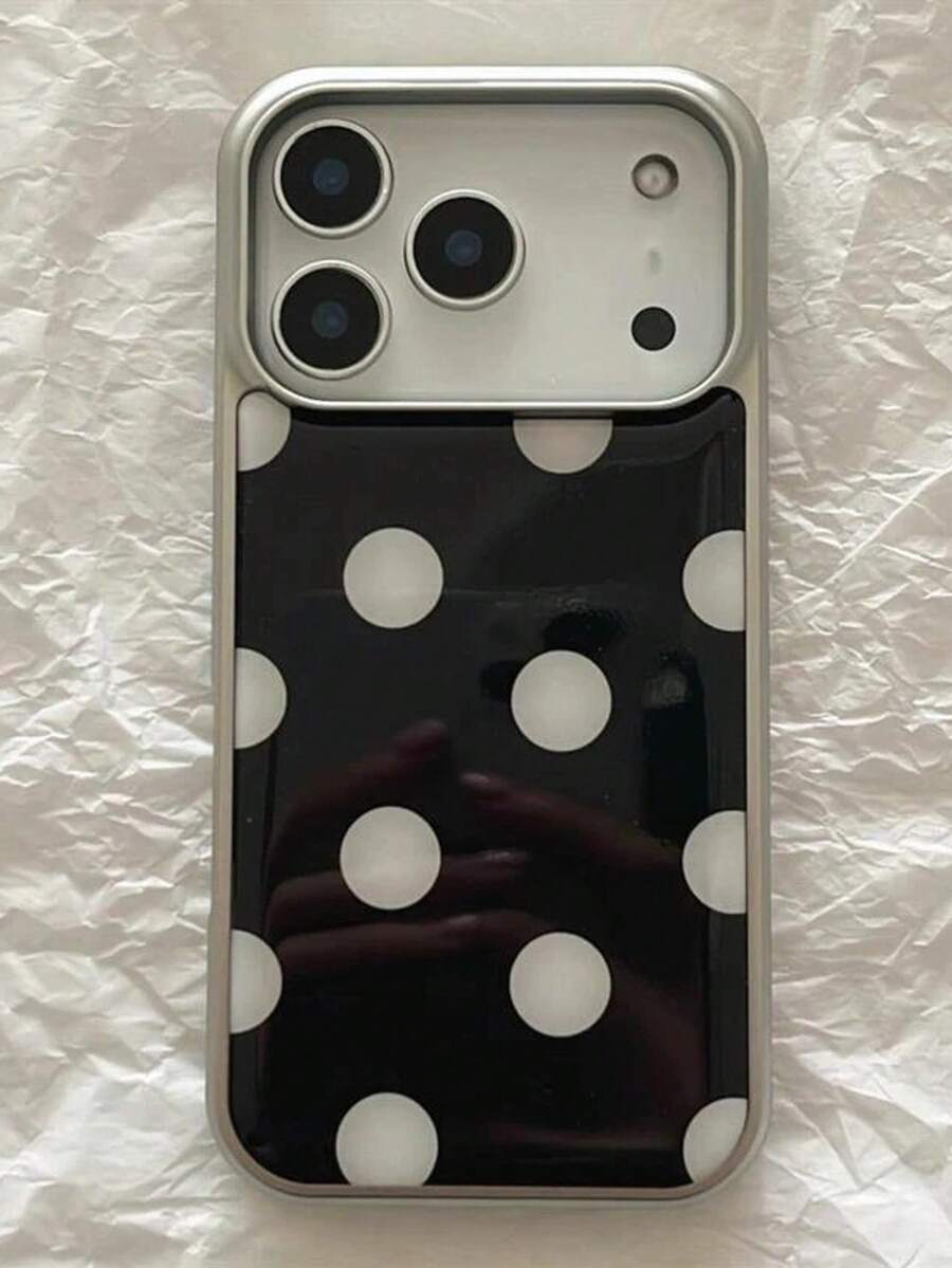 可爱波点亮面果冻防震手机壳，兼容 17、11、12、13、14、15、16 Pro Max，IMD 保护壳 - 大圓點 - 查看 1