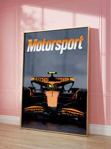 1pc Frameless Racing Car Poster, F1 Style Logo With White Text, Vintage Motorsport Art Print For Bedroom, Dorm, Living Room Decor, Back To School, Funky Posters, Wall Prints, Gift - Racing - View 2