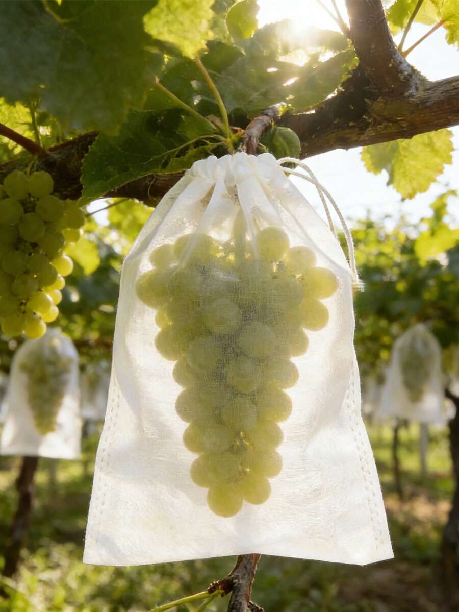 50pcs/100pcs Permeable, Breathable, Insect-Proof Covers With Hidden Drawstrings, Fruit Net Bags, Suitable For Fruit Trees, Bird Netting To Protect Apples And Grapes From Birds, Pests, And Deer, Drawstring - A - View 1