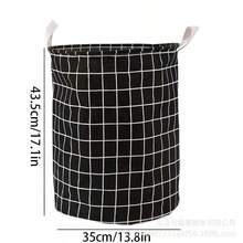 1pc Bohemian Style Laundry Basket, Large Woven Clothes Basket, 22 Inches Tall, With Extended Handle, Handwoven Storage Basket, Suitable For Bedroom And Bathroom, Foldable, Fabric Material, Open Design, Storage Basket For Blankets, Toys, Pillows, Towels And Baby Items. - Multicolor - View 9