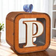 Hộp đựng tiền bằng gỗ khắc tên theo yêu cầu, heo đất tiết kiệm thiết kế sáng tạo, quà tặng ngày lễ và sinh nhật. - B - Xem 2