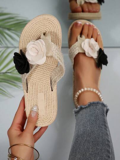 Dép xăng đan đế bằng mũi vuông họa tiết hoa dễ thương, đơn giản, thoải mái, đa năng dành cho nữ cỡ lớn, phù hợp cho các bữa tiệc, thời trang, thanh lịch, kỳ nghỉ, thường ngày, đi biển, mùa hè.