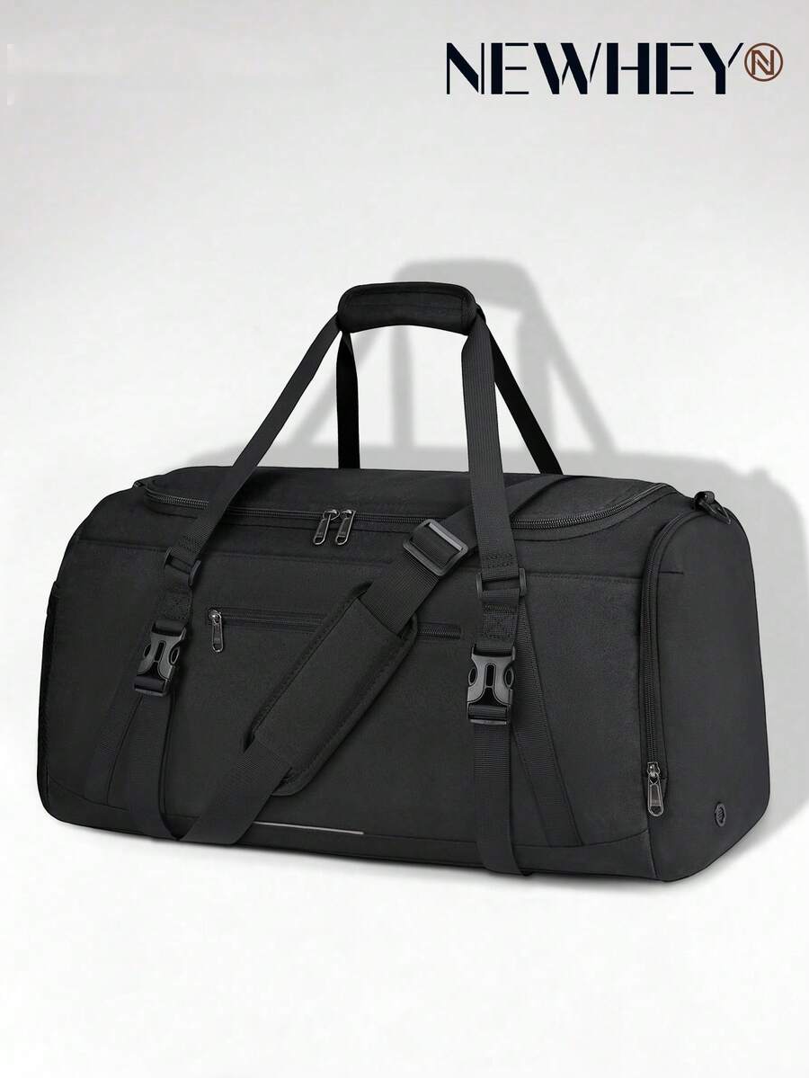 Gym Bag For Men 40L Travel Duffle Bag Carry On Weekender Overnight Bags With Shoe Compartment, Yoga Mat Holder, Wet Pockets