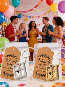 3pcs/Set Keychain Party Favor Set, Mini Bible Keychain With Thank You Tag And Organza Bag, Religious Cross Keychain Suitable For Wedding, Baptism, Communion, Birthday, Graduation Party Return Gift Souvenir - A - View 2