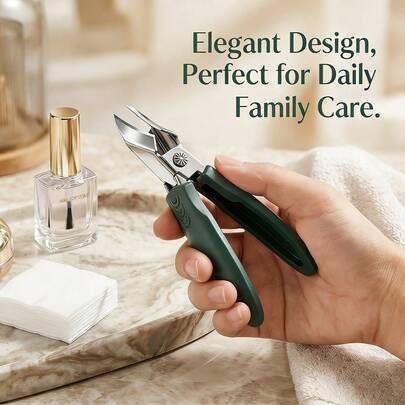 Ultra-Sharp Angled Nail Clipper, Professional Manicure Tool, Durable Nail Cutter, Easily Trim Thick & Hard Nails, Non-Slip Handle Design, Suitable For Middle-Aged And Elderly (With Protective Cover)
