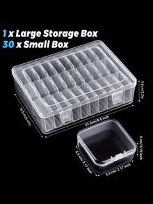 1pc Nail Storage Box With 30/15 Small Compartments, Jewelry Storage Box, DIY Accessory Storage Box, Nail Holder Storage Box, Multi-Functional Storage Box, Suitable For Nail Technicians, Eyelash Beauticians, Makeup Storage - Multicolor - View 2