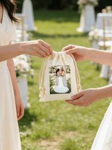 Personalized Photo Custom Drawstring Bag, Reusable Custom Pattern Storage Bag, Multi-Functional Portable Phone Travel Party Bag, Suitable For Family Friends Lovers Birthday Anniversary Valentine's Day Wedding Holiday Gifts - Multicolor - View 5