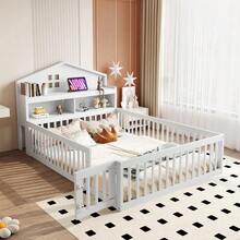 Kids Bed Frames, Headboards & Footboards - White+Solid Wood+140cm*200cm - View 12