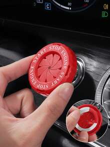 3cm Flat Surface Engine Start Button Decorative Cover - Rotatable ABS Decorative Ring With Adhesive Backing, Fits Keyless Ignition Switch, No Drilling Required, Multiple Designs, Engine Start Button Decorative Cover - Car Interior Accessories - One-click Start Sticker - View 5
