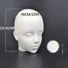 56cm Matte White Mannequin Head, Foam Dummy Head For Wig Styling Practice, Hat, Accessory And Eyewear Display Stand, Includes Stand + Colorful Pins, Retail Store Display And Photography Prop - FJM029-1 - View 7