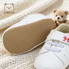 Toddler Girls' Sneakers, Cute & Sweet Anti-Slip Soft-Soled Pre-Walking Shoes For Infants 0-18 Months, Spring/Autumn - White - View 6