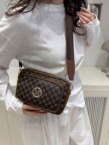 Túi đeo vai chéo nữ phong cách retro, tối giản, thanh lịch, kiểu Hàn Quốc, thích hợp cho mùa hè. - Cà phê - Xem 3