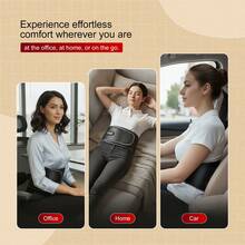 FollowBreak 电动振动按摩带，带加热功能，3种可调节模式，强劲波浪振动，可折叠腰部支撑 - 查看 3