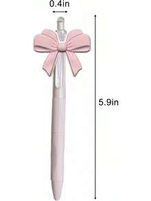 Aesthetic Kawaii Pink Bow Pens Cute Retractable Ballpoint Pen Set For Girls Soft Grip Smooth Writing School Office Supplies Coquette Desk Accessories Party Favor Gift - 1 - Xem 7