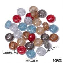 30 hạt/lô, kích thước 14x8mm, hạt nhựa sequin nhiều màu sắc, lỗ to, hình tròn dẹt, dùng để làm vòng tay, vòng cổ, bông tai, phụ kiện DIY. - hạt nhựa - Xem 9