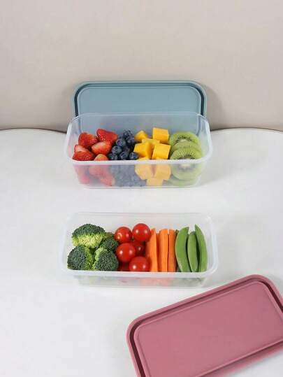 1 pieza Recipiente para preparación de comidas de 500ml / 900ml de silicona ultra transparente a medida - a prueba de roturas, apto para microondas y a prueba de fugas, caja bento para frutas, ensaladas y aperitivos - caja de almacenamiento rectangular apilable