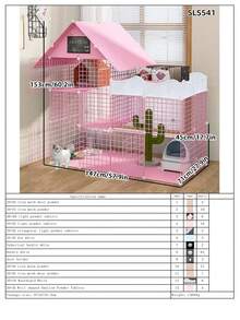 Extra Large Indoor Cat Cage Villa With Storage Cabinet And Litter Box, Spacious Freedom For Pet Cats - Multicolor - View 16