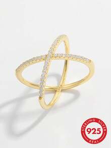 1 Máy Tính Tuyệt Đẹp Sáng Tạo Lãng Mạn Sang Trọng Cá Tính Bạc 925 Nhân Tạo Nhẫn Cho Nữ Hẹn Hò Quà Tặng - Vàng - Xem 1