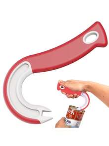 1pc New Easy-Grip Hook Can Opener – Made Of Durable Plastic, This Multi-Functional Tool Is Suitable For Home And Restaurant Use, And Is Also A Great Addition To Parties. - View 5