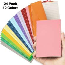 Bộ 24 cuốn sổ tay mini, giấy kẻ dòng dành cho sinh viên, bìa mềm, bộ sổ nhật ký du lịch, sổ ghi chú nhỏ để viết và vẽ, sổ tay theo chủ đề. - Phối màu - Xem 2