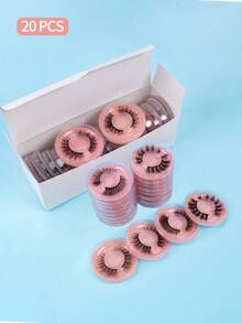 MAANGE 20 Pairs Natural & Fluffy Mixed False Eyelashes, Suitable For Daily Wear, Cartoon Style, Travel Essential, Strip Lashes - Black - View 10