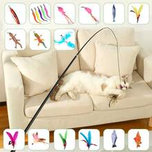 Cat Teaser Set, Realistic Bird Design, Retractable Handheld Teaser, Suitable For Kitten Hunting Training, Pet Toy, And Everyday Interaction Between Men And Women And Their Kittens,Dog Toy,Cat Toys,Cat Games - Multicolor - View 7