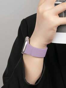 Huastonband 適用於 Series 3/2/1/SE/S11/S10/S9/S8/S7/S6/S5/S4/S3 Ultra，淡紫色矽膠錶帶，時尚創意設計，柔軟舒適，磁吸扣設計，適合戶外運動、瑜伽、健身，男女通用智慧手錶配件錶帶，適合作為新年/情人節禮物，女性配件，適合夏季海灘派對聚會、假期、畢業季、開學季，送給學生、同學的禮物 - 淺紫色 - 查看 5