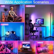 LED Corner Floor Lamp - DIY Color Changing, RGB Smart Modern Lamp (Adjustable, Approx. 142cm) With Remote Control And App Remote Control, Powered By USB Port, Four Modes That Move With The Music, Suitable For Game Rooms, Bedrooms, And Holiday Decorations - AS-02/1 - Xem 6