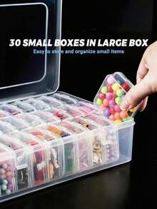 1pc Nail Storage Box With 30/15 Small Compartments, Jewelry Storage Box, DIY Accessory Storage Box, Nail Holder Storage Box, Multi-Functional Storage Box, Suitable For Nail Technicians, Eyelash Beauticians, Makeup Storage - Multicolor - View 3