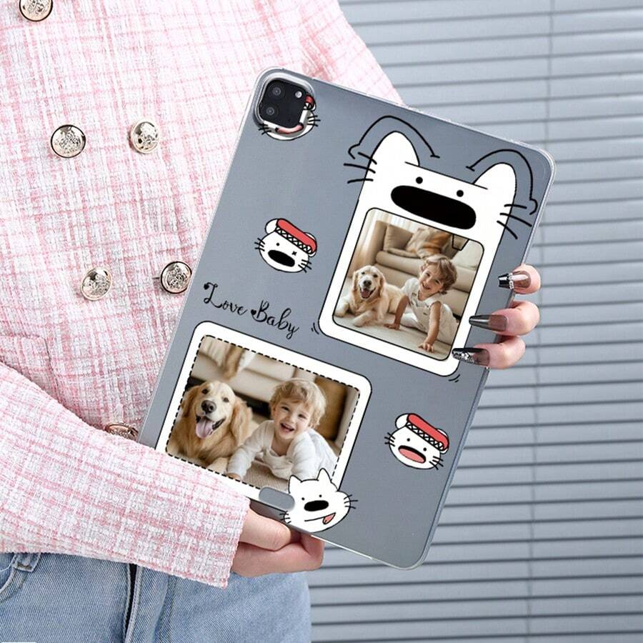 Funda transparente personalizada con foto, impresión de foto personalizada, compatible con iPad Air/Pro, regalo ideal - Multicolor - Ver 1