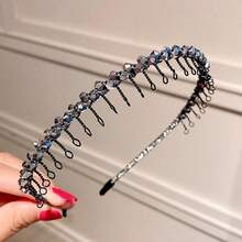 1件新款水钻齿状防滑发箍，美发造型工具，优雅时尚，女士适用 - 彩色 - 查看 6