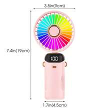 Portable Handheld Fan, Foldable Desktop Fan, Three-In-One Multi-Functional Fan, Fan Blade With Light Effect, USB Charging, 1200mAh, 5-Speed Adjustable. Spring/Summer Model. Suitable For Use In Sports, Camping, Beach, Seaside And Travel. - Digital Display Model - View 2