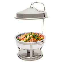 CNCEST Chafing Dish Set For Buffet, 9L/9.5Qt Stainless Steel Chafing Dish Buffet Servers Warmers With Circular Hanging Cap,Buffet Round Chafing Food Pan Buffet Warmers For Party Restaurant Hotel (Silver) - 銀色 - 查看 1