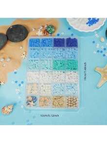 2900颗聚合物粘土珠子手链制作套装，含金色珍珠和海洋主题吊坠 - 色彩鲜艳，形状不对称，适合DIY珠宝、工艺品、礼品、珠宝制作珠子 - A - 查看 5