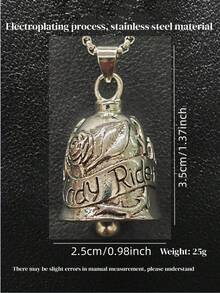 AD Campana Vintage Punk Ángel Repelente de Mal, Campana de Acero Inoxidable Gris Claro para Motocicleta, Accesorio de Decoración y Modificación Unisex para Motocicletas y Bicicletas Caballeros de la Rosa - Caballero Rosa - Ver 6