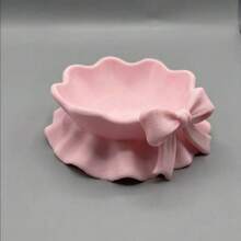 1pc Cute Ruffle Bow Decorative Tray, Home Decor, Desk Organizer, Office Desk, Theme Party, Thanksgiving, Valentine's Day, Easter, Holiday Gift, Birthday Gift - Multicolor - View 9