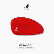 Kangol Kangaroo Pure Wool Beret  Brand Baseball Cap Wool Hat JF89 - Dark Gray Wool/black Label With Embossed Logo - View 5