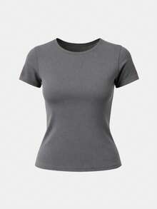 Set Of 2 Women's Basic Summer Blouses With Lining - 灰色和黑色 - 查看 2