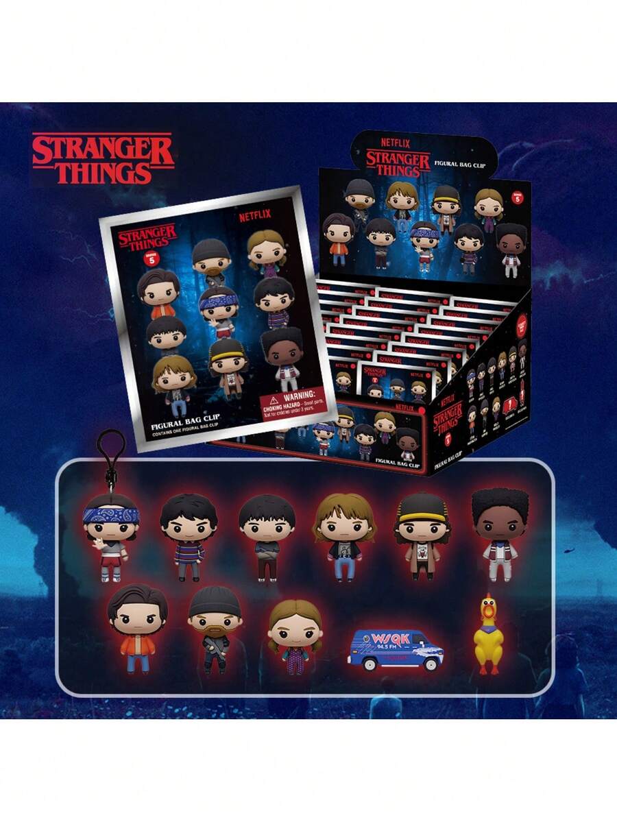 Netflix Stranger Things Officially Licensed Blind Box 3D Figurine Bag Clip Charms Eleven Dustin Demogorgon Anime Collector Kering Backpack Decor Birthday Gift 1Pc OptRrSF8oS - Multicolor-2 - View 1
